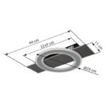 Plafoniera din plastic antracit periat, metal gri periat, acril opal, LxLxA: 440x290x55mm, incl. LED 18W 230V, sursa 1740lm, iesire 1000lm, 3000K. - imagine 6