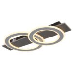 Plafoniera plastic antracit periat, metal gri periat, acril opal, LxLxA: 630x350x70mm, incl LED 40W 230V, sursa 3800lm, iesire 2000lm, 3000K.