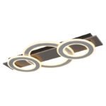 Plafoniera plastic antracit periat, metal gri periat, acril opal, LxLxA: 730x350x70mm, incl. LED 50W 230V, sursa 4700lm, iesire 2300lm, 3000K.