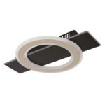 Plafonieră metal negru mat, MDF maro închis periat, metal șampanie periat, acril opal, LxLxA: 440x290x52mm, incl. LED 18W 230V, sursă 1740lm, ieșire 1000lm, 3000K - imagine 3