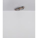 Plafonieră metal negru mat, MDF maro închis periat, metal șampanie periat, acril opal, LxLxH: 730x350x70mm, Inel-DM: 1 x 35 cm, 2 x 24 cm, incl. LED 50W 230V, sursă 4700lm, ieșire 2300lm, 3000K - imagine 6