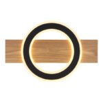 Plafonieră, plastic cu efect de lemn întunecat, metal negru mat, acrilic opal, LxLxH: 440x290x52mm, inclusiv LED 18W 230V, sursă 1740lm, ieșire 1000lm, 3000K - imagine 5