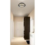 Plafonieră metal negru mat, plastic antracit mat, plastic cristale transparente, plastic gri deschis mat, mai multe niveluri prin comutator de perete, funcție de memorie, ø: 200mm, incl. LED 12W 230V, sursă 1400lm, ieșire 470lm, CCT 3000/4000/6500K - imagine 2