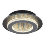 Plafonieră metal negru mat, plastic antracit mat, plastic cristale transparente, plastic gri deschis mat, mai multe niveluri prin comutator de perete, funcție de memorie, ø: 200mm, incl. LED 12W 230V, sursă 1400lm, ieșire 470lm, CCT 3000/4000/6500K