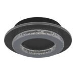 Plafonieră metal negru mat, plastic antracit mat, plastic cristale transparente, plastic gri deschis mat, mai multe niveluri prin comutator de perete, funcție de memorie, ø: 200mm, incl. LED 12W 230V, sursă 1400lm, ieșire 470lm, CCT 3000/4000/6500K - imagine 3