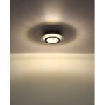 Plafonieră metal negru mat, plastic antracit mat, plastic cristale transparente, plastic gri deschis mat, mai multe niveluri prin comutator de perete, funcție de memorie, ø: 200mm, incl. LED 12W 230V, sursă 1400lm, ieșire 470lm, CCT 3000/4000/6500K - imagine 5
