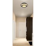 Plafonieră, metal negru mat, plastic auriu mat, plastic cristale transparente, plastic negru mat, mai multe niveluri prin comutator de perete, funcție de memorie, ø: 200mm, H: 55mm, incl. LED 12W 230V, sursă 1400lm, ieșire 470lm, CCT 3000/4000/6500K - imagine 2