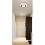 Plafonieră metal alb mat, plastic alb mat, plastic cristale transparente, plastic gri deschis mat, mai multe niveluri prin comutator de perete, funcție de memorie, ø: 200mm, H: 55mm, incl. LED 12W 230V, sursă 1400lm, ieșire 470lm, CCT 3000/4000/6500K - imagine 2