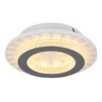 Plafonieră metal alb mat, plastic alb mat, plastic cristale transparente, plastic gri deschis mat, mai multe niveluri prin comutator de perete, funcție de memorie, ø: 200mm, H: 55mm, incl. LED 12W 230V, sursă 1400lm, ieșire 470lm, CCT 3000/4000/6500K - imagine 4