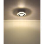 Plafonieră metal alb mat, plastic alb mat, plastic cristale transparente, plastic gri deschis mat, mai multe niveluri prin comutator de perete, funcție de memorie, ø: 200mm, H: 55mm, incl. LED 12W 230V, sursă 1400lm, ieșire 470lm, CCT 3000/4000/6500K - imagine 6
