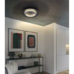 Plafonieră metal negru mat, plastic antracit mat, plastic cristale transparente, plastic gri deschis mat, mai multe niveluri prin comutator de perete, funcție de memorie, ø: 350mm, incl. LED 24W 230V, sursă 3300lm, ieșire 920lm, CCT 3000/4000/6500K - imagine 2