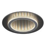 Plafonieră metal negru mat, plastic antracit mat, plastic cristale transparente, plastic gri deschis mat, mai multe niveluri prin comutator de perete, funcție de memorie, ø: 350mm, incl. LED 24W 230V, sursă 3300lm, ieșire 920lm, CCT 3000/4000/6500K