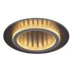 Plafonieră metal negru mat, plastic antracit mat, plastic cristale transparente, plastic gri deschis mat, mai multe niveluri prin comutator de perete, funcție de memorie, ø: 350mm, incl. LED 24W 230V, sursă 3300lm, ieșire 920lm, CCT 3000/4000/6500K - imagine 5