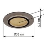 Plafonieră, metal negru mat, plastic auriu mat, plastic cristale transparente, plastic negru mat, mai multe niveluri prin comutator de perete, funcție de memorie, ø: 350mm, H: 55mm, incl. LED 24W 230V, sursă 3300lm, ieșire 920lm, CCT 3000/4000/6500K - imagine 6