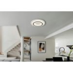 Plafonieră metal alb mat, plastic alb mat, plastic cristale transparente, plastic gri deschis mat, mai multe niveluri prin comutator de perete, funcție de memorie, ø: 350mm, H: 55mm, incl. LED 24W 230V, sursă 3300lm, ieșire 920lm, CCT 3000/4000/6500K