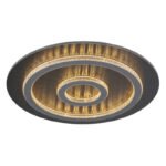 Plafonieră metal negru mat, plastic antracit mat, cristale transparente, dimmabilă, mai multe niveluri prin comutator de perete, funcție de memorie, temporizator, telecomandă, ø 450mm, LED 40W 230V, sursă 400-4700lm, ieșire 130-1300lm, CCT 3000-6500K - imagine 5