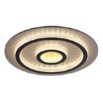 Plafonieră metal negru mat, plastic auriu mat, cristale transparente, dimmabilă, mai multe niveluri prin comutator de perete, funcție de memorie, temporizator, telecomandă, ø 450mm, LED 40W 230V, sursă 400-4700lm, ieșire 130-1300lm, CCT 3000-6500K