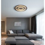 Plafonieră metal negru mat, plastic antracit mat, gri deschis mat, plastic cristale transparente, , dimmabilă, mai multe niveluri prin comutator de perete, funcție de memorie, telecomandă, ø: 550mm, LED 60W 230V, 210-2100lm ieșire, 3000-6500K - imagine 2