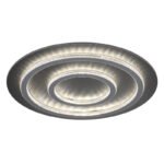 Plafonieră metal negru mat, plastic antracit mat, gri deschis mat, plastic cristale transparente, , dimmabilă, mai multe niveluri prin comutator de perete, funcție de memorie, telecomandă, ø: 550mm, LED 60W 230V, 210-2100lm ieșire, 3000-6500K