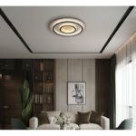 Plafonieră metal negru mat, plastic auriu mat, cristale transparente, dimmabilă, mai multe niveluri prin comutator de perete, funcție de memorie, lumină de noapte, telecom., ø: 550mm, LED 60W 230V, 900-9100lm sursă, 210-2100lm ieșire, CCT 3000-6500K - imagine 2