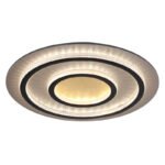 Plafonieră metal negru mat, plastic auriu mat, cristale transparente, dimmabilă, mai multe niveluri prin comutator de perete, funcție de memorie, lumină de noapte, telecom., ø: 550mm, LED 60W 230V, 900-9100lm sursă, 210-2100lm ieșire, CCT 3000-6500K
