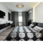 Plafonieră metal negru mat, plastic auriu mat, cristale transparente, dimmabilă, mai multe niveluri prin comutator de perete, funcție de memorie, lumină de noapte, telecom., ø: 550mm, LED 60W 230V, 900-9100lm sursă, 210-2100lm ieșire, CCT 3000-6500K - imagine 3