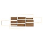 Plafonieră metal negru mat, plastic cu aspect de lemn închis, dimmabilă, mai multe niveluri prin întrerupător de perete, funcție de memorie, temporizator, telecomandă, 875x325x75mm, LED 40W 230V, sursă 540-5400lm, ieșire 270-2700lm, CCT 3000-6500K - imagine 5