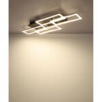 Plafonieră metal negru mat, plastic antracit mat, șampanie mat, dimmabilă, mai multe niveluri prin comutator de perete, funcție de memorie, lumină de noapte, telecomandă, 875x325x75mm, LED 40W 230V, sursă 540-5400lm, ieșire 270-2700lm, CCT 3000-6500K - imagine 5