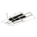 Plafonieră metal negru mat, plastic antracit mat, șampanie mat, dimmabilă, mai multe niveluri prin comutator de perete, funcție de memorie, lumină de noapte, telecomandă, 875x325x75mm, LED 40W 230V, sursă 540-5400lm, ieșire 270-2700lm, CCT 3000-6500K - imagine 6