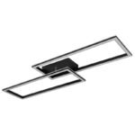 Plafonieră metal/aluminiu negru, acrilic alb, dimabil, comutator de perete, schimbător de culoare/fixare, efect curcubeu, memorie, lumină de noapte, telecomandă, 900x288x72mm, LED 40W 230V+5W RGB, sursă 440-4400lm, ieșire 250-2500lm, CCT2700-6500K - imagine 3