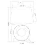Veioza ceramică, marmură, textil gri, comutator, LxlxH: 310x200x415, excl 1xE27 40W 230V. - imagine 4