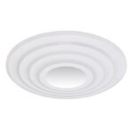 Plafoniera metal alb mat, acrilic opal, plastic cromat efect 3D, mai multe niveluri prin comutator de perete, SmartLight, aplicatie, functie de memorie, telecomanda, ø:400mm H:70mm, LED 40W 230V, sursa 500-4700lm, iesire 300-2900lm, CCT 2700-6500K - imagine 3
