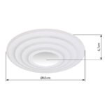 Plafoniera metal alb mat, acrilic opal, plastic cromat efect 3D, mai multe niveluri prin comutator de perete, SmartLight, aplicatie, functie de memorie, telecomanda, ø:400mm H:70mm, LED 40W 230V, sursa 500-4700lm, iesire 300-2900lm, CCT 2700-6500K - imagine 6