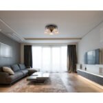 Plafoniera metal negru mat, cristale acrilice transparente, ø: 465mm, H: 180mm, excl. 5x E27 60W 230V - imagine 2