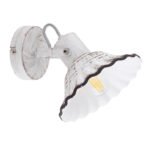 Spot metal alb-negru , ceramic alb , LxH: 170x165, AL: 220, excl. 1xE27 40W 230V