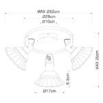 Plafonieră Jowita, Alb, E27 3x40W, Ø290mm, Globo - imagine 5