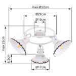 Plafonieră Jowita, Alb, E27 3x40W, Ø290mm, Globo - imagine 6