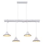 Suspensie metal alb, lemn alb, ceramic alb , cablu înfășurat, LxLxH: 850x170x1200,excl. 4xE27 40W 230V - imagine 5