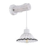 Aplica de perete metal alb, lemn alb, ceramic alb , LxH: 170x320, AL: 260, excl. 1xE27 40W 230V - imagine 2
