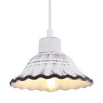 Aplica de perete metal alb, lemn alb, ceramic alb , LxH: 170x320, AL: 260, excl. 1xE27 40W 230V - imagine 3