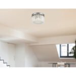 Plafoniera cromata, acril, tije din sticlă transparentă, cristale K5 clare, D: 370, H: 215, inclusiv 1xLED 18W 230V 1800lm ieșire sursă 1600lm, 4000K. - imagine 3