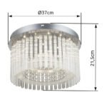 Plafoniera cromata, acril, tije din sticlă transparentă, cristale K5 clare, D: 370, H: 215, inclusiv 1xLED 18W 230V 1800lm ieșire sursă 1600lm, 4000K. - imagine 4