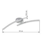 Plafoniera,metal cromat,plastic, cristale acrilice transparente, reglabila, schimband culoarea luminii folosind peretii. comutator, functie de memorie,IP44, fixare culoare, LxLxH: 590x100x105,LED 12W 230V,sursa 1320lm,iesire 720lm, 3000-4000-6000K - imagine 7