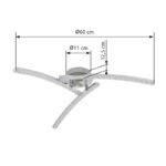 Plafoniera, metal cromat, plastic, cristale acrilice transparente, reglabila, schimband culoarea luminii folosind peretii. comutator, functie de memorie,IP44, fixare culoare, Ø600, V:125,1xLED 18W 230V,sursa 2000lm,iesire 1100lm, 3000-4000-6000K - imagine 6