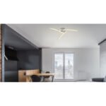Plafoniera, metal cromat, plastic, cristale acrilice transparente, reglabila, schimband culoarea luminii folosind peretii. comutator, functie de memorie,IP44, fixare culoare, Ø600, V:125,1xLED 18W 230V,sursa 2000lm,iesire 1100lm, 3000-4000-6000K