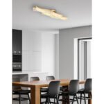Plafonieră metalică aurie mată, cristale acrilice transparente, LxLxH: 1080x180x130mm, incl. LED 35W 230V, sursă 4480lm, ieșire 1560lm, 3200K - imagine 2