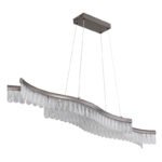 Suspensie metal grafit mat, cristale acrilice clare, înălțimea poate fi scurtată, LxLxH: 1080x180x1350mm, incl. LED 35W 230V, 4480lm sursă, 1560lm ieșire, 3200K - imagine 3