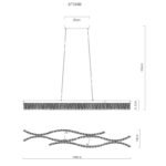 Suspensie metal grafit mat, cristale acrilice clare, înălțimea poate fi scurtată, LxLxH: 1080x180x1350mm, incl. LED 35W 230V, 4480lm sursă, 1560lm ieșire, 3200K - imagine 5