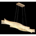 Lampa suspendata din metal auriu mat, cristale acrilice transparente, înălțimea poate fi scurtată, LxLxH: 1080x180x1350mm, incl. LED 35W 230V, sursă 4480lm, ieșire 1560lm, 3200K - imagine 3