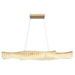 Lampa suspendata din metal auriu mat, cristale acrilice transparente, înălțimea poate fi scurtată, LxLxH: 1080x180x1350mm, incl. LED 35W 230V, sursă 4480lm, ieșire 1560lm, 3200K - imagine 5